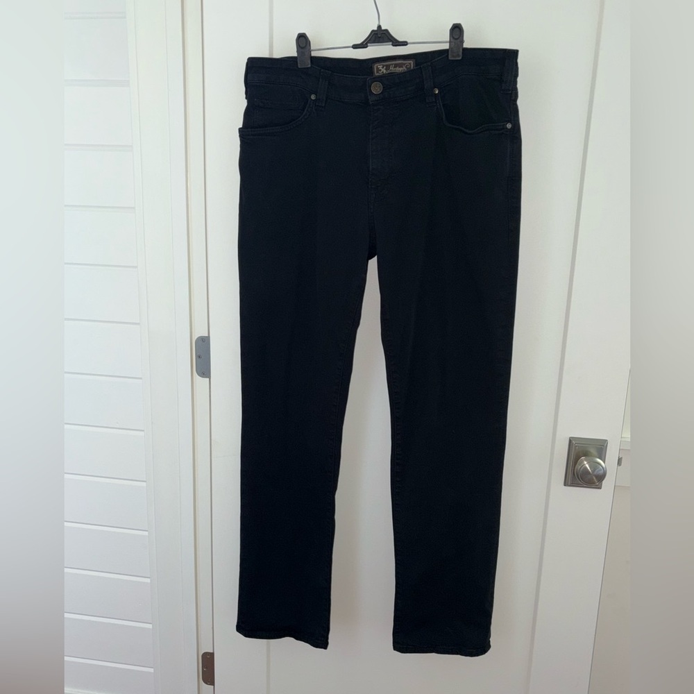 34 Heritage Charisma relaxed straight leg jeans men's 38x34 EUC black wash